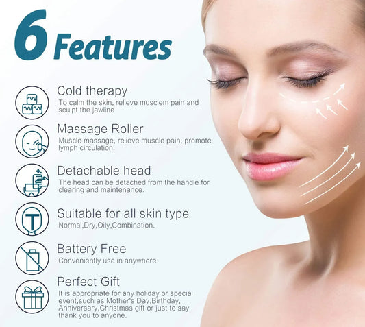 MARZAHAR Ice Roller for Face & Eye Puffiness Relief, Cold Gel Ice Face Roller Massager - Ice Roller Cool Roller For Face Eye Body Facial Shaping Anti Wrinkle Ice Roller Massager Smooth Skin ( Random Color )