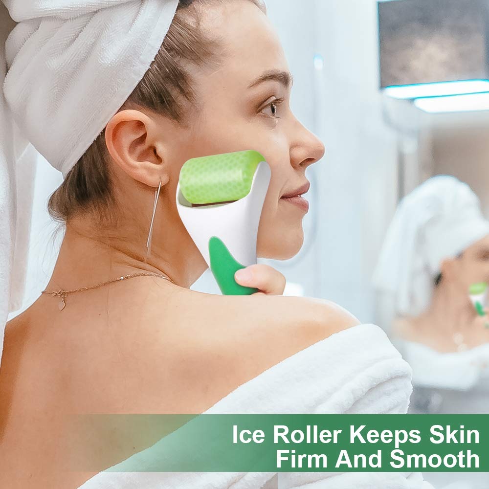 MARZAHAR Ice Roller for Face & Eye Puffiness Relief, Cold Gel Ice Face Roller Massager - Ice Roller Cool Roller For Face Eye Body Facial Shaping Anti Wrinkle Ice Roller Massager Smooth Skin ( Random Color )
