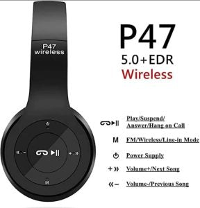 P47 Wireless Headphones Invincible Ultra Small Bluetooth headset For Gaming (random color)
