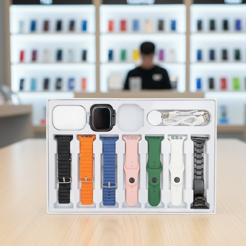 I20 Ultra Max Suit 10 In 1 Smart Watch With Airpods Comfortable Wear Stylish Design For Daily Use And Fashion Needs - Black