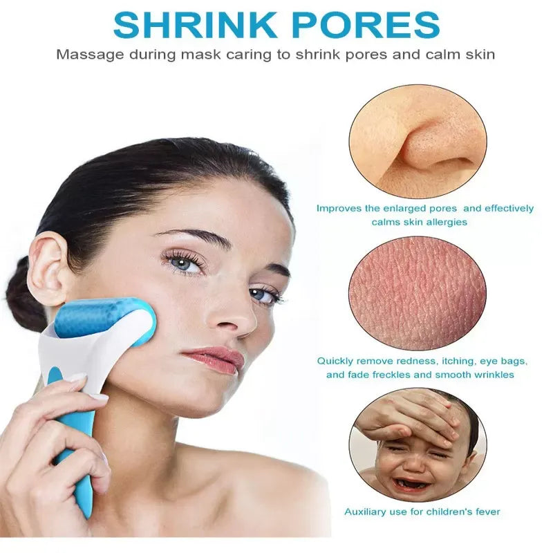 MARZAHAR Ice Roller for Face & Eye Puffiness Relief, Cold Gel Ice Face Roller Massager - Ice Roller Cool Roller For Face Eye Body Facial Shaping Anti Wrinkle Ice Roller Massager Smooth Skin ( Random Color )